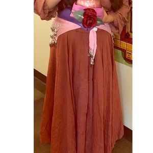 Boho maxi skirt with inside slip.